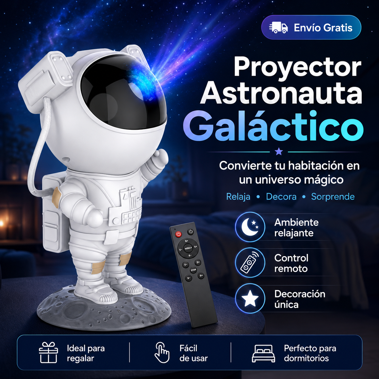 Astronauta Proyector De Luces Galaxia