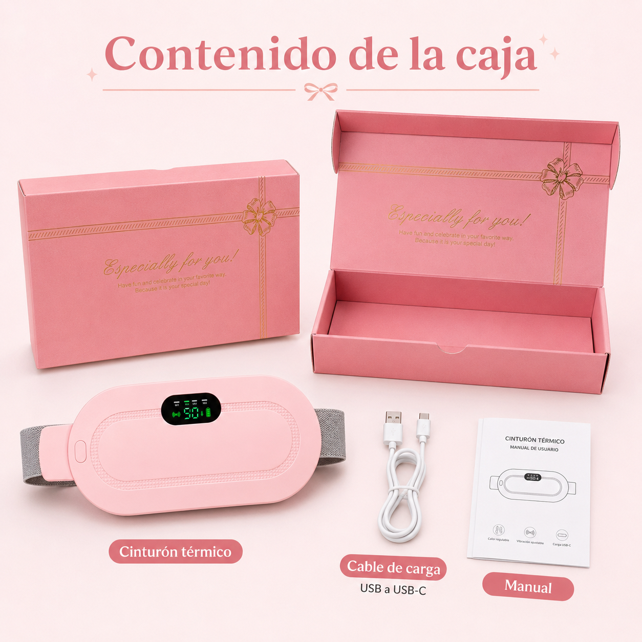 Cinturón Térmico con Masaje para Cólicos Menstruales